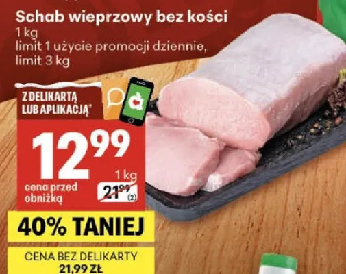 Schab wieprzowy bez kości Delikatesy Centrum promocja