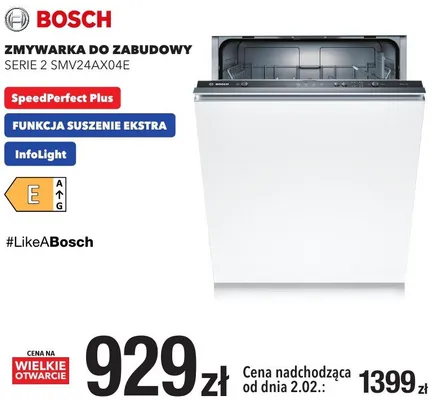 Zmywarka do zabudowy  SERIE 2 SMV24AX04E Bosch promocja w RTV EURO AGD