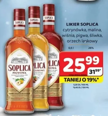 Likier Soplica cytrynówka, malina, wiśniowa, pigwa, śliwka, orzech laskowy 0,5l promocja