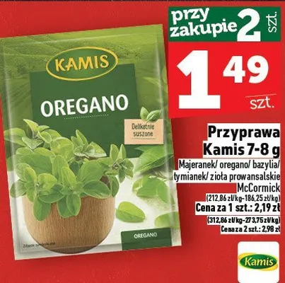 Przyprawa Kamis oregano 7-8 g promocja w TOPAZ