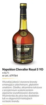 Brandy Napoléon Chevalier Royal 5 YO 0,7l promocja w Makro