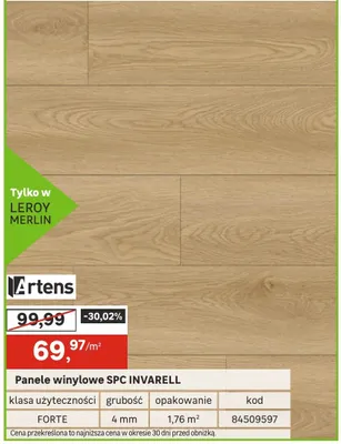 Panele winylowe SPC INVARELL Artens promocja w Leroy Merlin