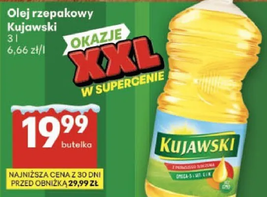Olej rzepakowy Kujawski promocja w Delikatesy Centrum