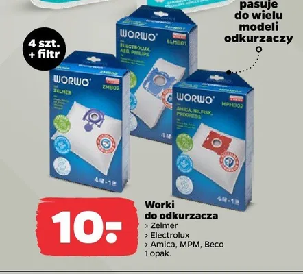 Worki do odkurzacza Electrolux, Amica, MPM, Beco promocja w Netto