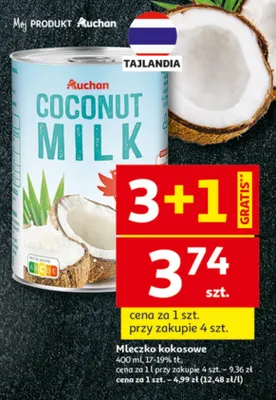 Mleczko kokosowe Auchan 400 ml promocja w Auchan