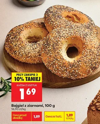 Bajgiel z ziarnami promocja w Biedronka