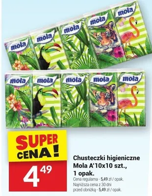 Chusteczki higieniczne Mola promocja w Twój Market