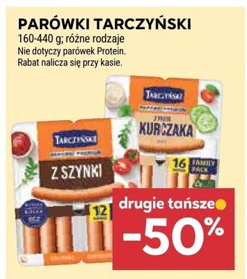 Parówki Tarczyński 160-440 g różne rodzaje promocja w Stokrotka