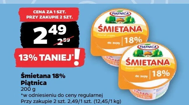 Śmietana 18% Głubczyce promocja w Netto