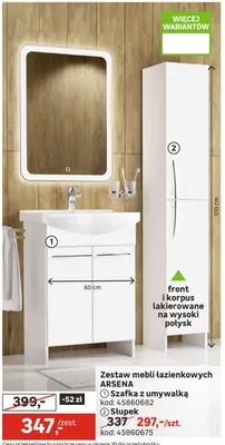 Zestaw mebli łazienkowych ARSENA (1) Szafka z umywalką, (2) Słupek promocja w Leroy Merlin