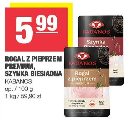 Rogal z pieprzem premium, szynka biesiadna Kabanos promocja w SPAR