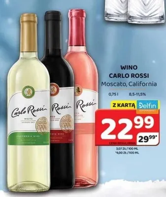 Wino Carlo Rossi Moscato, California 0,75l promocja