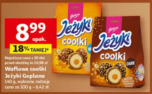 Wafelki coolki Jeżyki Goplana, różne rodzaje promocja w Auchan