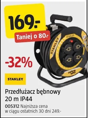 Przedłużacz bębnowy 20 m IP44 Stanley promocja w Jula