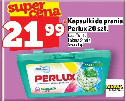 Kapsułki do prania Perlux 20 szt. Colour White i Akna Strefa promocja w TOPAZ