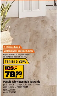 Panele winylowe Dąb Toskanio promocja w OBI