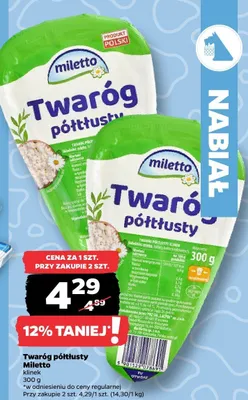 Twaróg półtłusty promocja w Netto