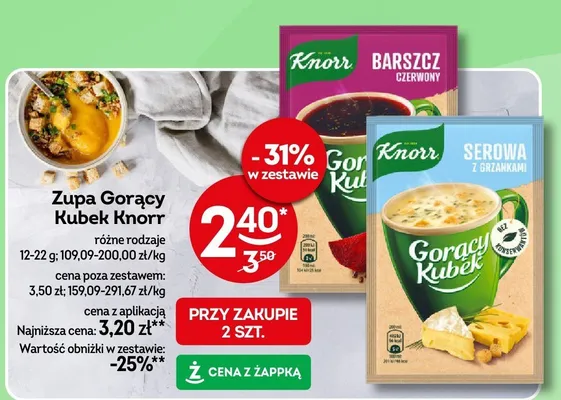Zupa Gorący Kubek Knorr różne rodzaje promocja w Żabka