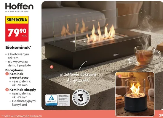 Biokominek Hoffen okrągły promocja w Biedronka