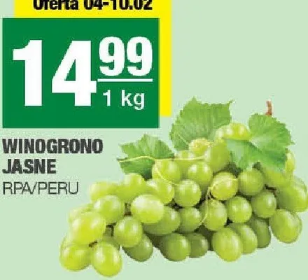 Winogrono jasne RPA/Peru promocja w SPAR
