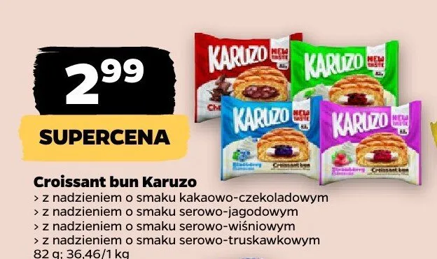 Croissant bun  z nadzieniem o smaku kakaowo-czekoladowym Karuzo promocja w Netto
