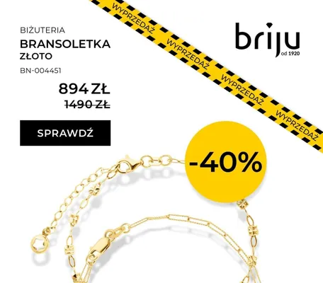 Bransoletka złoto promocja w Briju