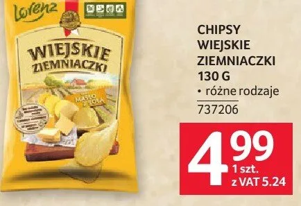 Chipsy wiejskie ziemniaczki Lorenz 130 g promocja w Selgros