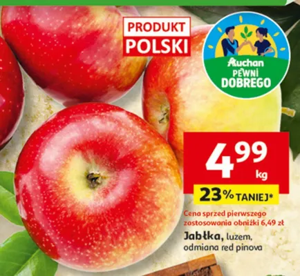 Jabłka, luzem, odmiana red pinowa Auchan promocja