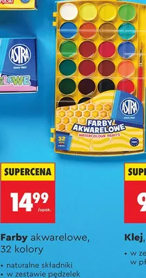Farby akwarelowe ASTRA 32 kolory promocja w Biedronka
