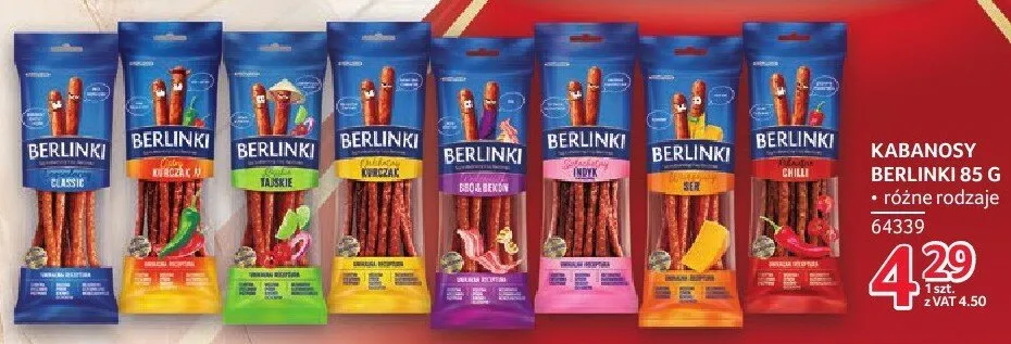 Kabanosy Berlinki 85 g promocja w Selgros