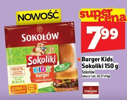 Burger Kids Sokołów Sokoliki 150 g promocja w TOPAZ