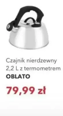 Czajnik nierdzewny 2,2 L z termometrem OBLATO Nela promocja