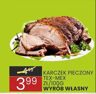 Karczek pieczony Tex-Mex zł/100g wyrób własny Wafelek promocja w Wafelek