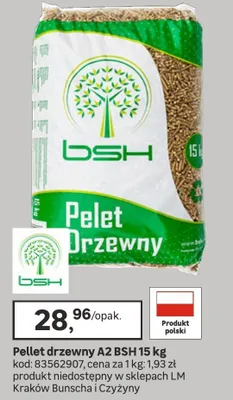 Pelet drzewny A2 BSH 15 kg promocja w Leroy Merlin