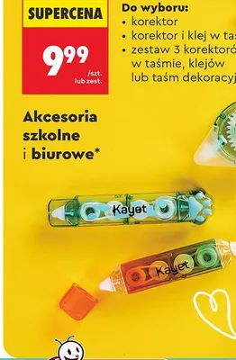 Korektor i klej w taśmie 2 w 1  promocja w Biedronka