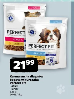 Karma sucha dla psów bogata w kurczaka Junior promocja w Netto