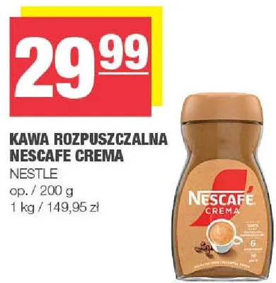 Kawa rozpuszczalna Nescafe Crema Nestle promocja w SPAR