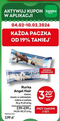 Baton Rurka Angel Hair classic w czekoladzie, malina w czekola promocja w Żabka