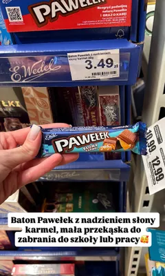 Baton Pawełek z nadzieniem słony karmel  promocja w Dino