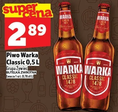Piwo Warka Classic 0,5L promocja w TOPAZ