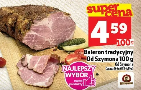 Baleron tradycyjny szynkowy Od Szymona 100 g promocja w TOPAZ