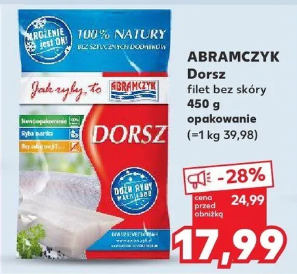 Dorsz filet bez skóry Abramczyk promocja w Kaufland
