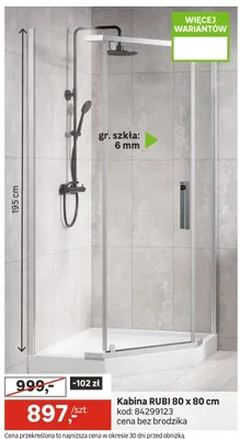 Kabina RUBI 80 x 80 cm promocja w Leroy Merlin