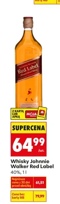 Whisky Johnnie Walker Red Label 40%, 1 l promocja w Biedronka