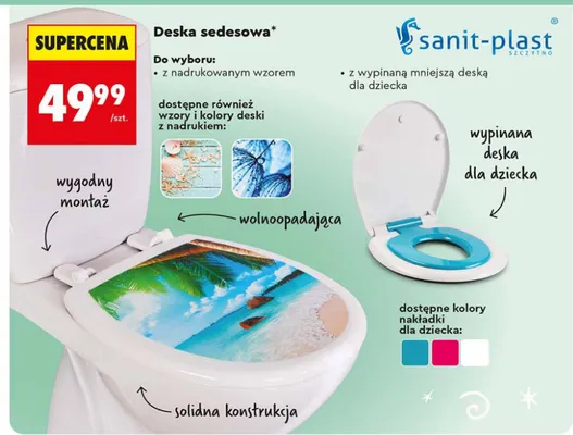 Deska sedesowa Sanit-Plast promocja w Biedronka