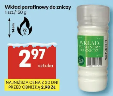 Wkład parafinowy do zniczy Delikatesy Centrum promocja w Delikatesy Centrum