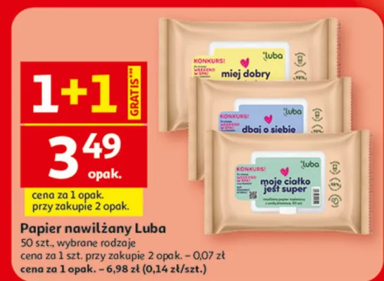 Papier nawilżany Luba promocja w Auchan