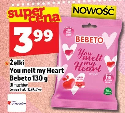 Żelki You melt my Heart Bebeto 130 g promocja w TOPAZ