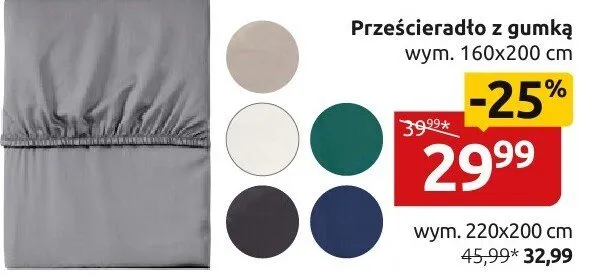 Prześcieradło z gumką wym. 160x200cm promocja w Black Red White
