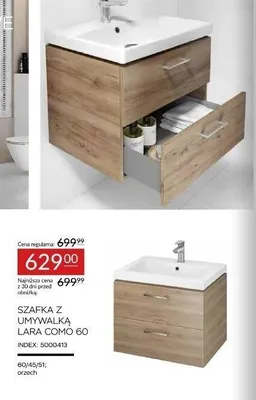 Szafka z umywalką LARA COMO 60 Abra Meble promocja w Abra Meble